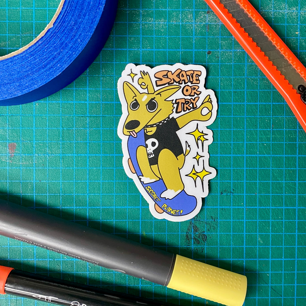 Skate Or Try Vinyl Sticker
