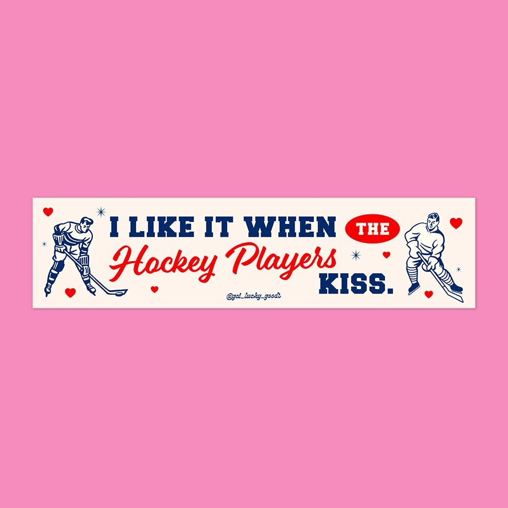 Hockey Players Kiss – Vinyl Bumper Sticker