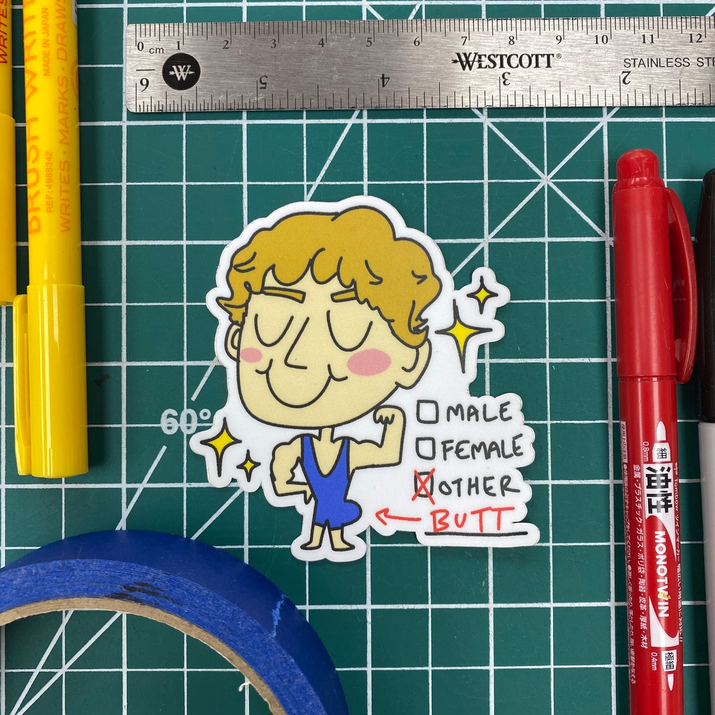 Connor Storrie Butt Vinyl Sticker