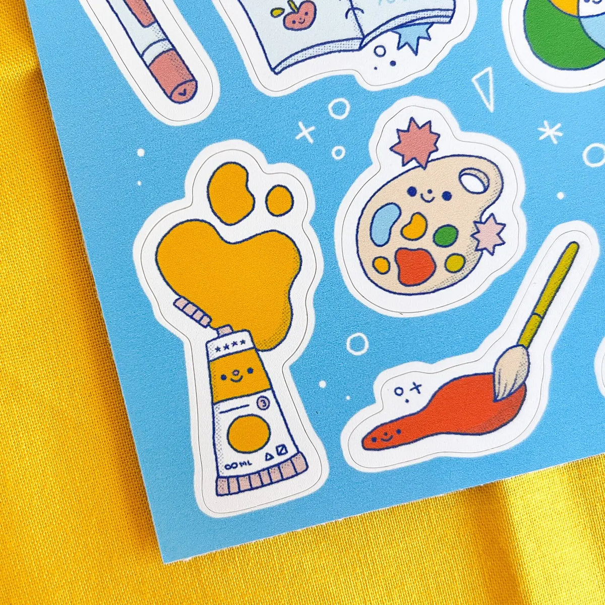 Art Supplies Sticker Sheet