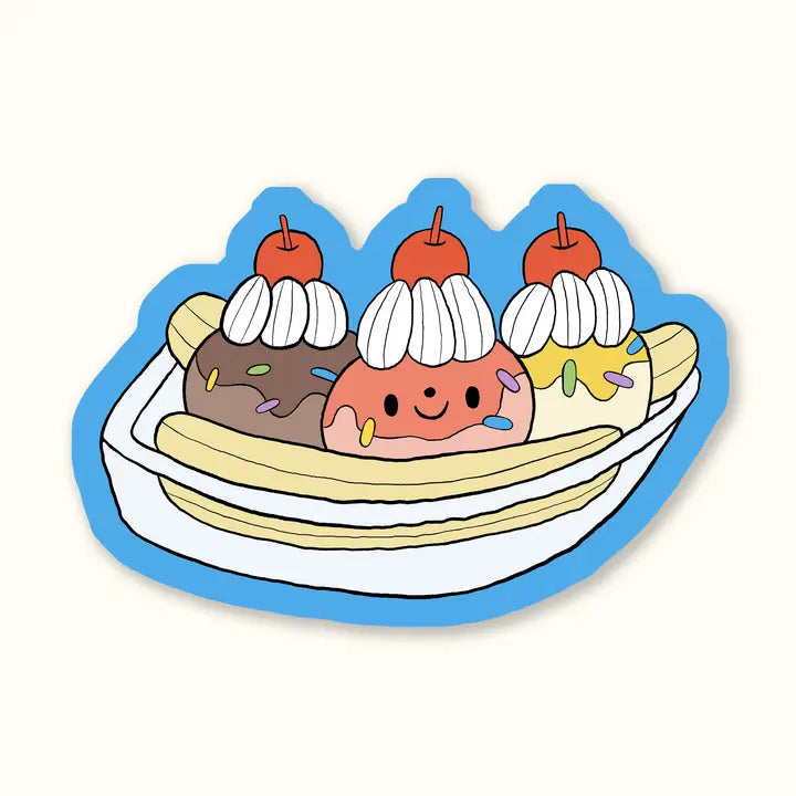 Happy Ice Cream Sundae Vinyl Sticker