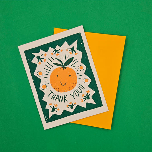 Orange Thank You!! Greeting Card