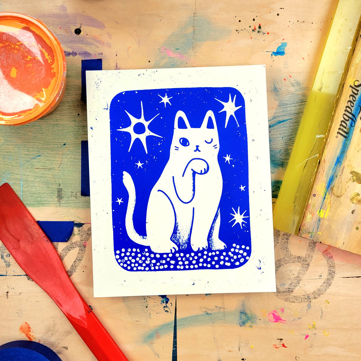 El Gato Azul Mini Print