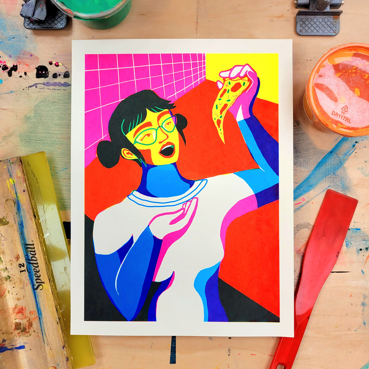 Pizza Face Screen Print