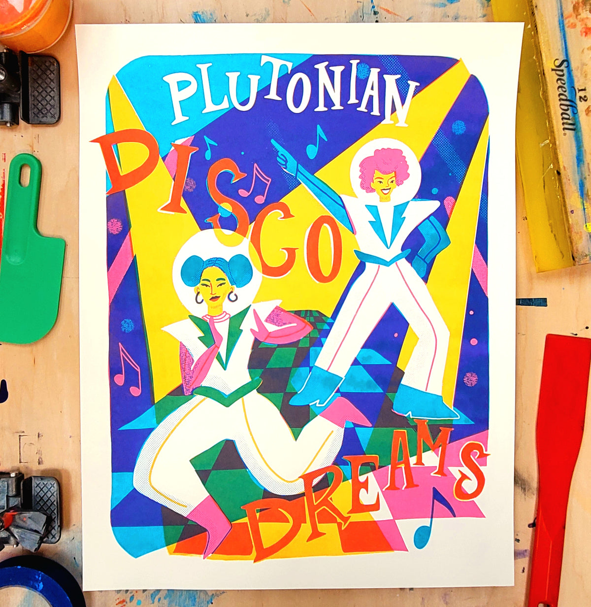 Plutonian Disco Dreams Screen Printed Poster