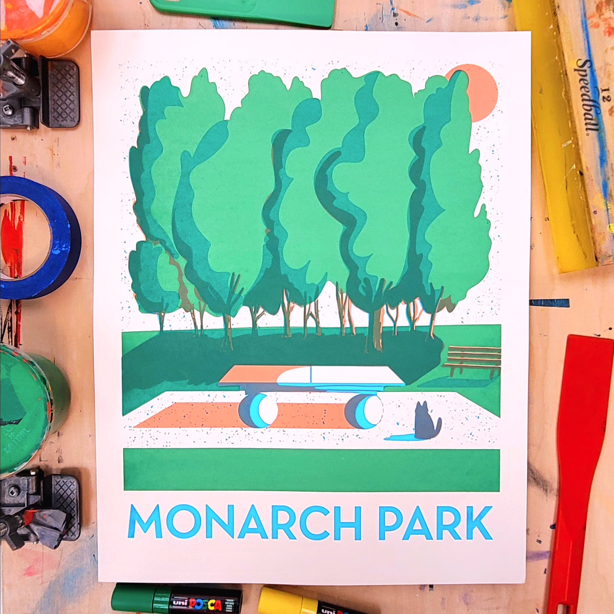 Monarch Park Screen Printed Poster