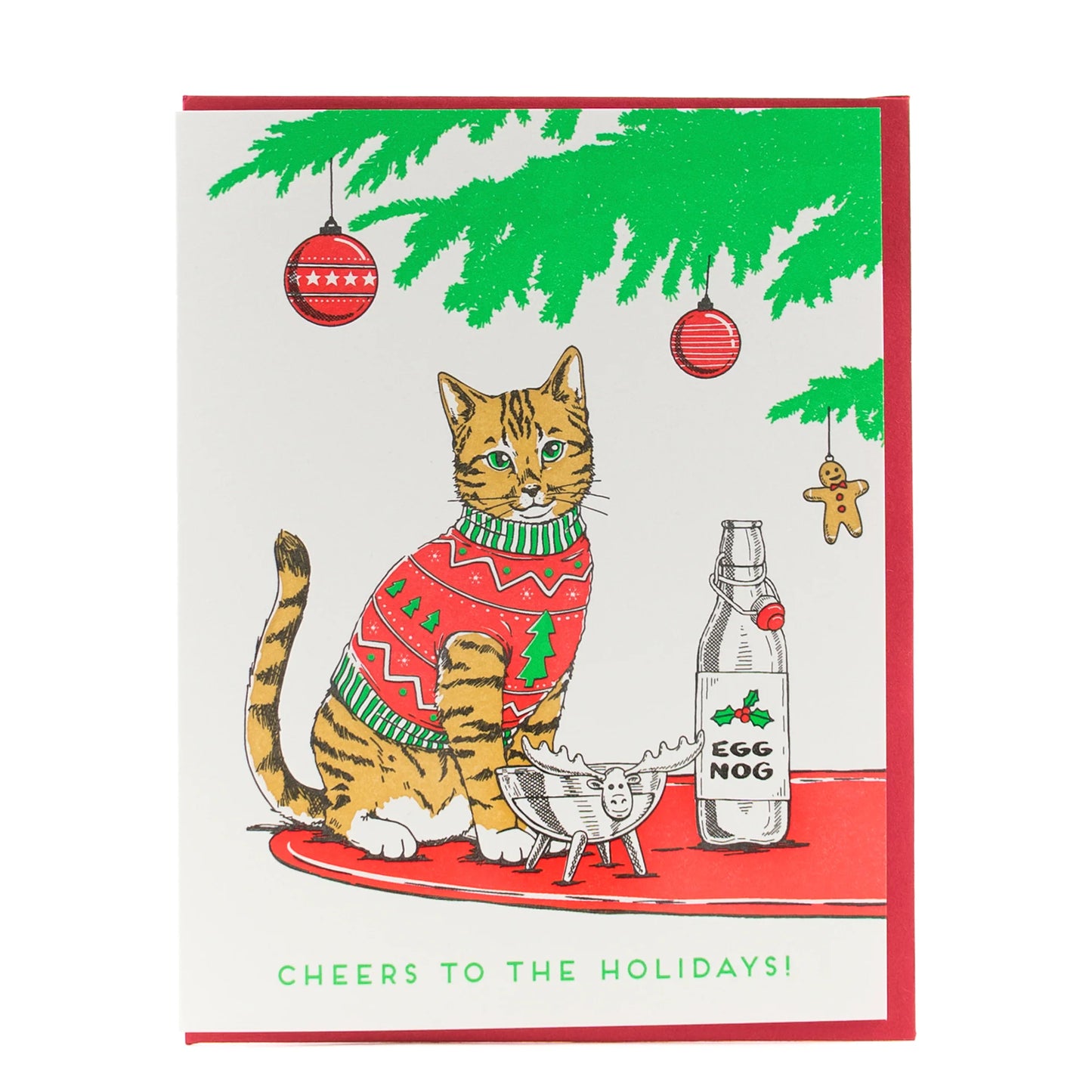 Christmas Sweater Cat Greeting Card