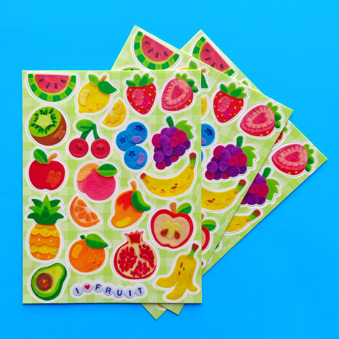 Felt Fruit Sticker Sheet