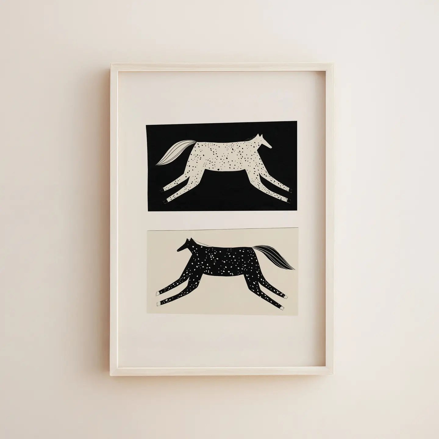 Black and White Horse Print