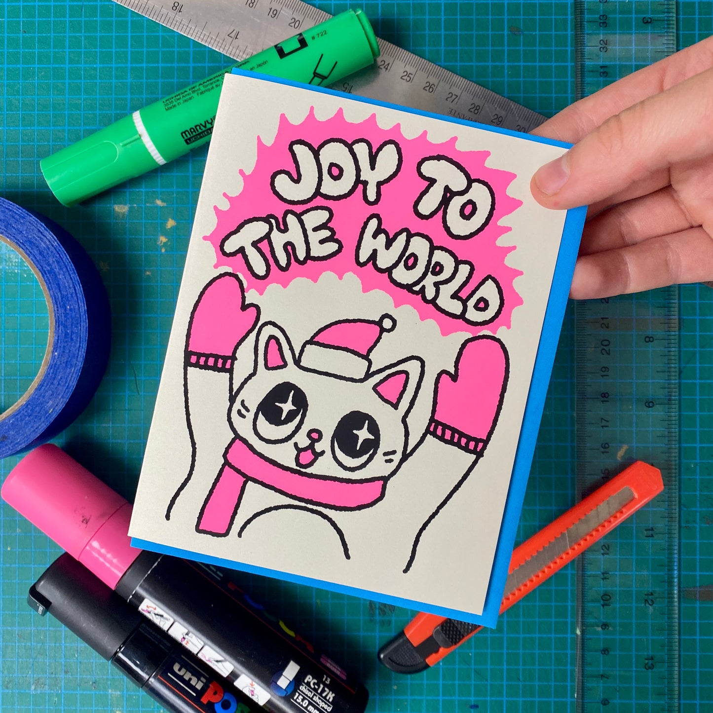 Joy To The World Cat Greeting Card