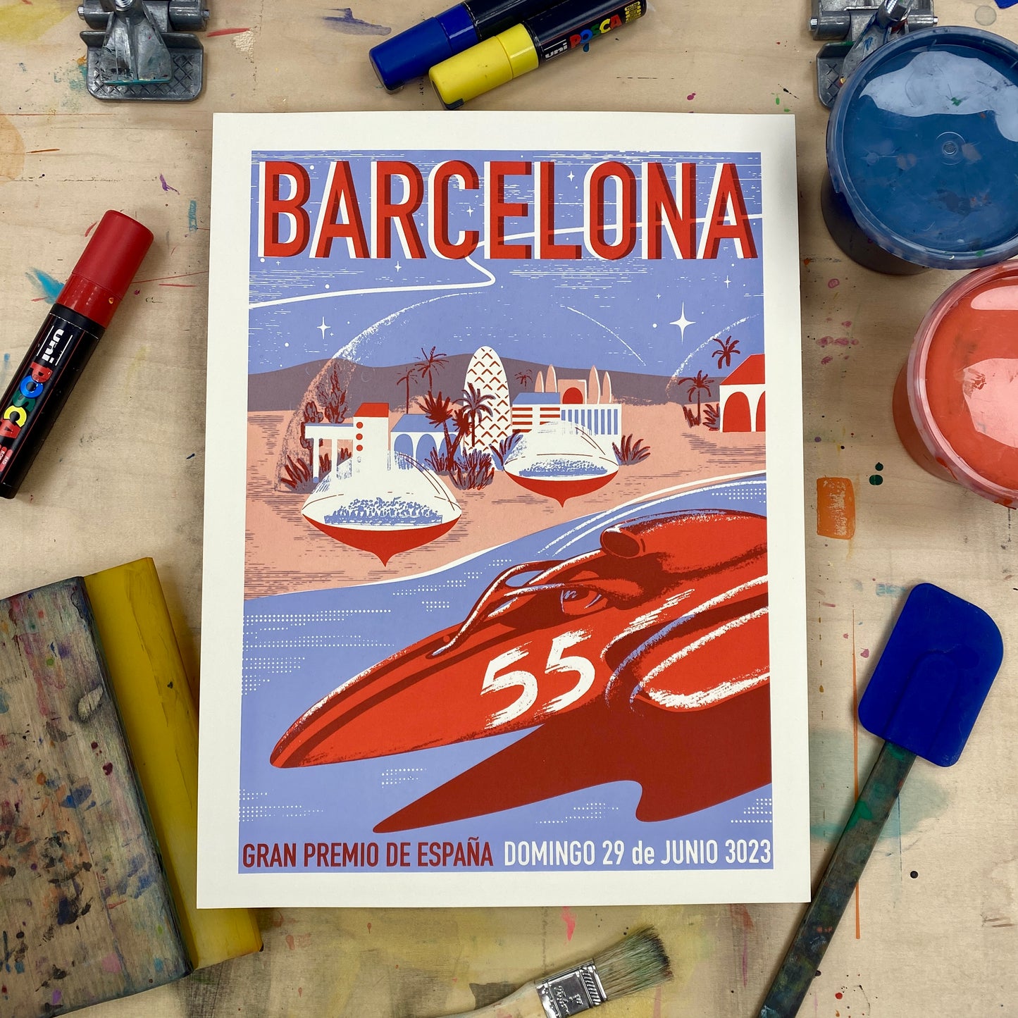 Barcelona Grand Prix Screen Print