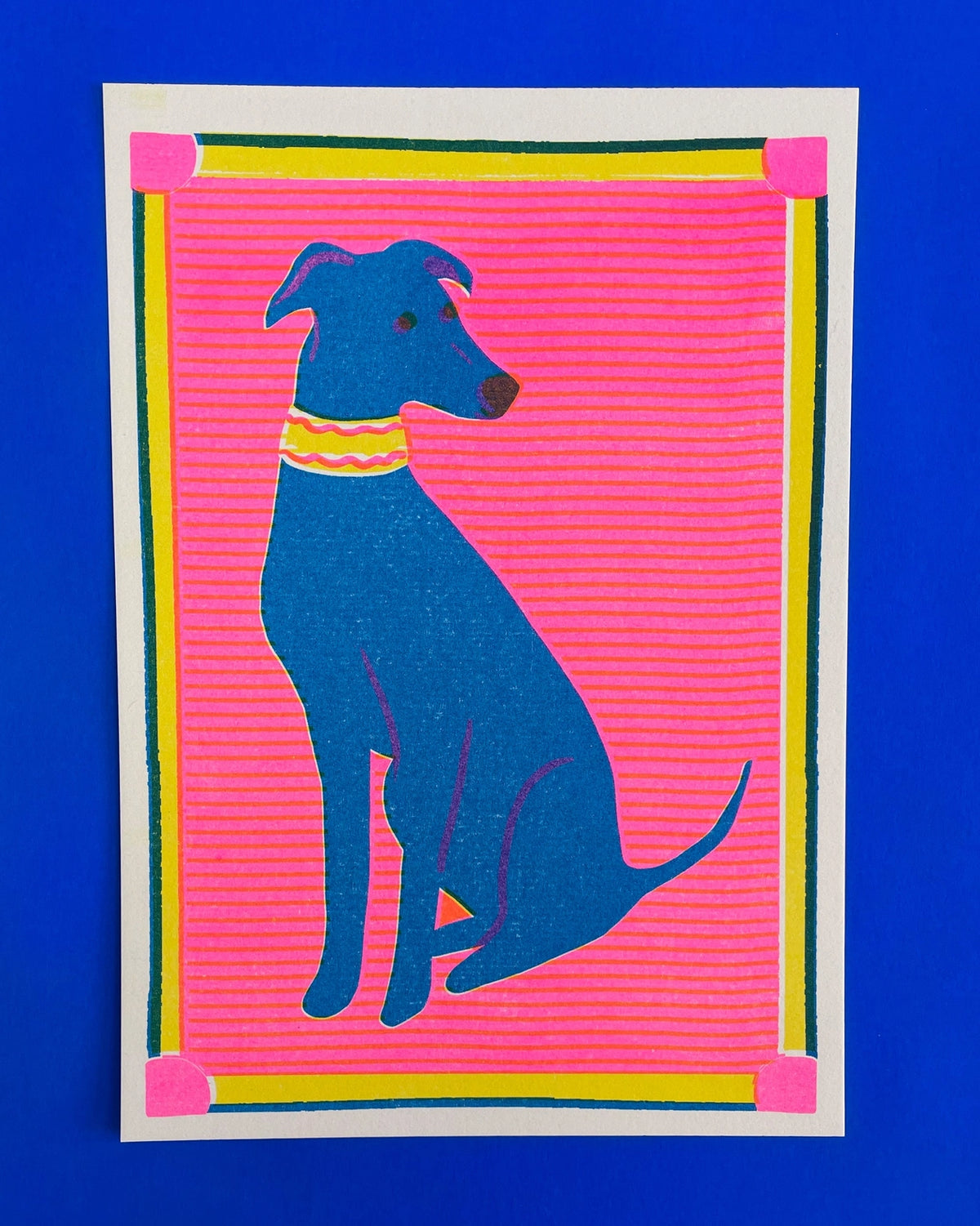Greyhound Mini Risograph Print