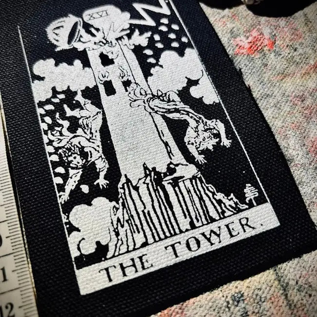 The Tower Tarot Card Patch.