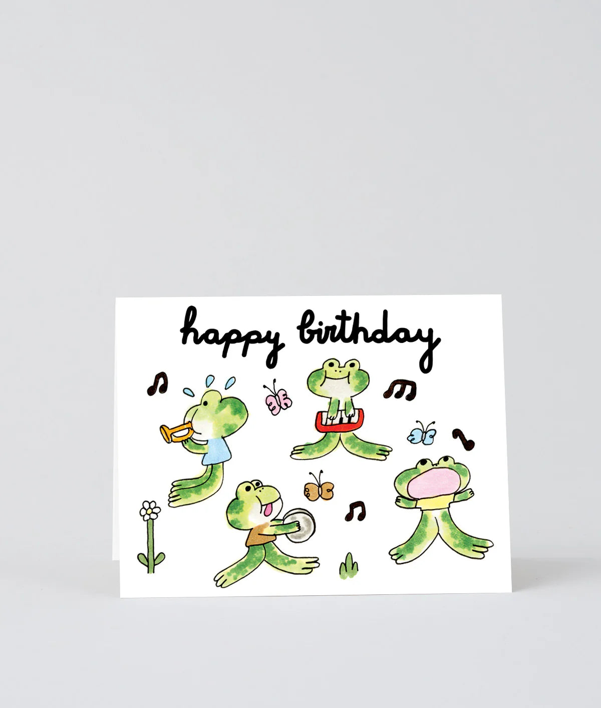 Happy Birthday Frog Band Kids Birthday Card