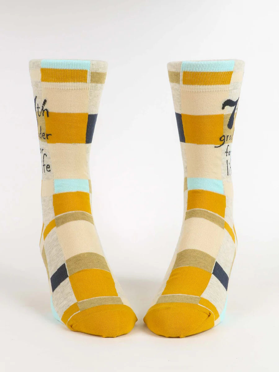 7th Grader For Life Crew Socks - M
