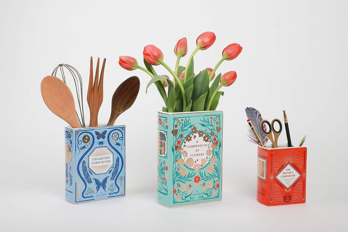 Bibliophile Ceramic Vase: Collected Curiosities illustrated by Jane Mount