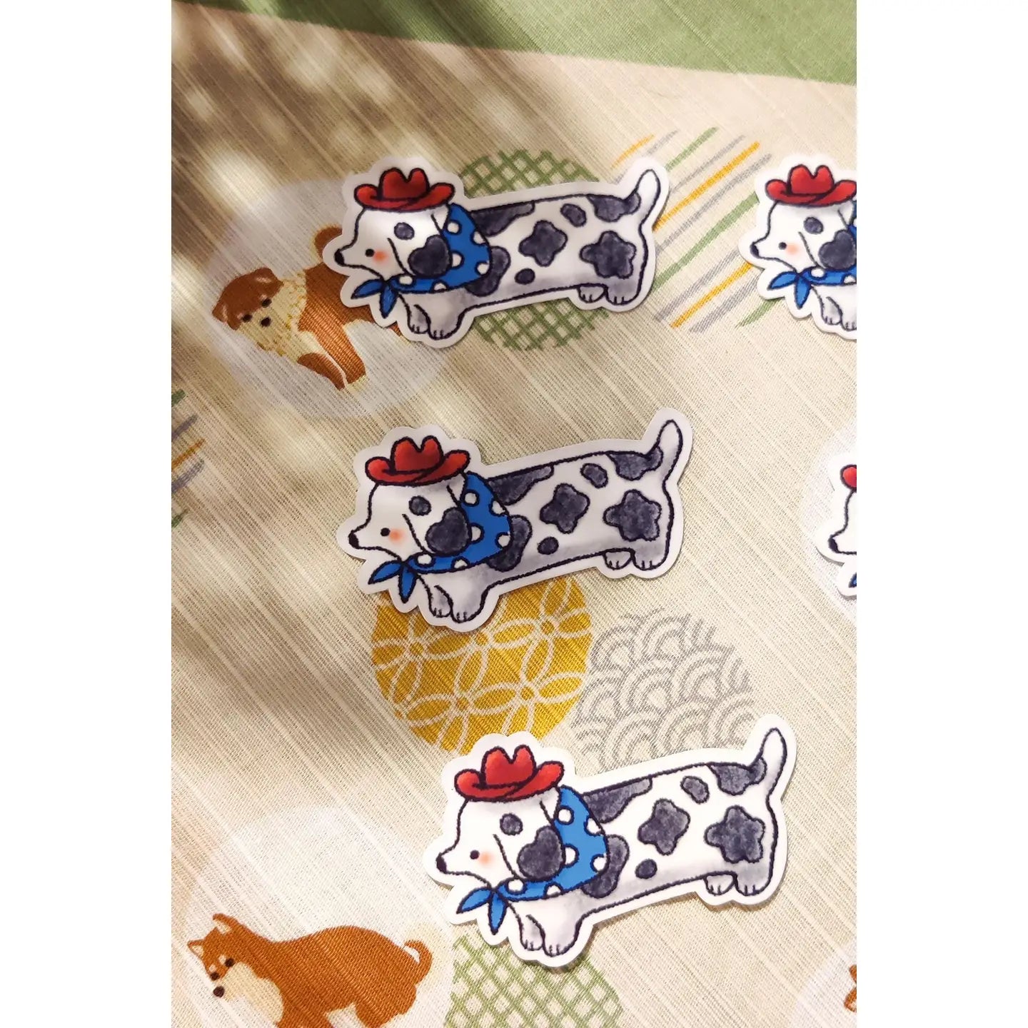 Glossy Cowboy Weiner Dog Vinyl Sticker