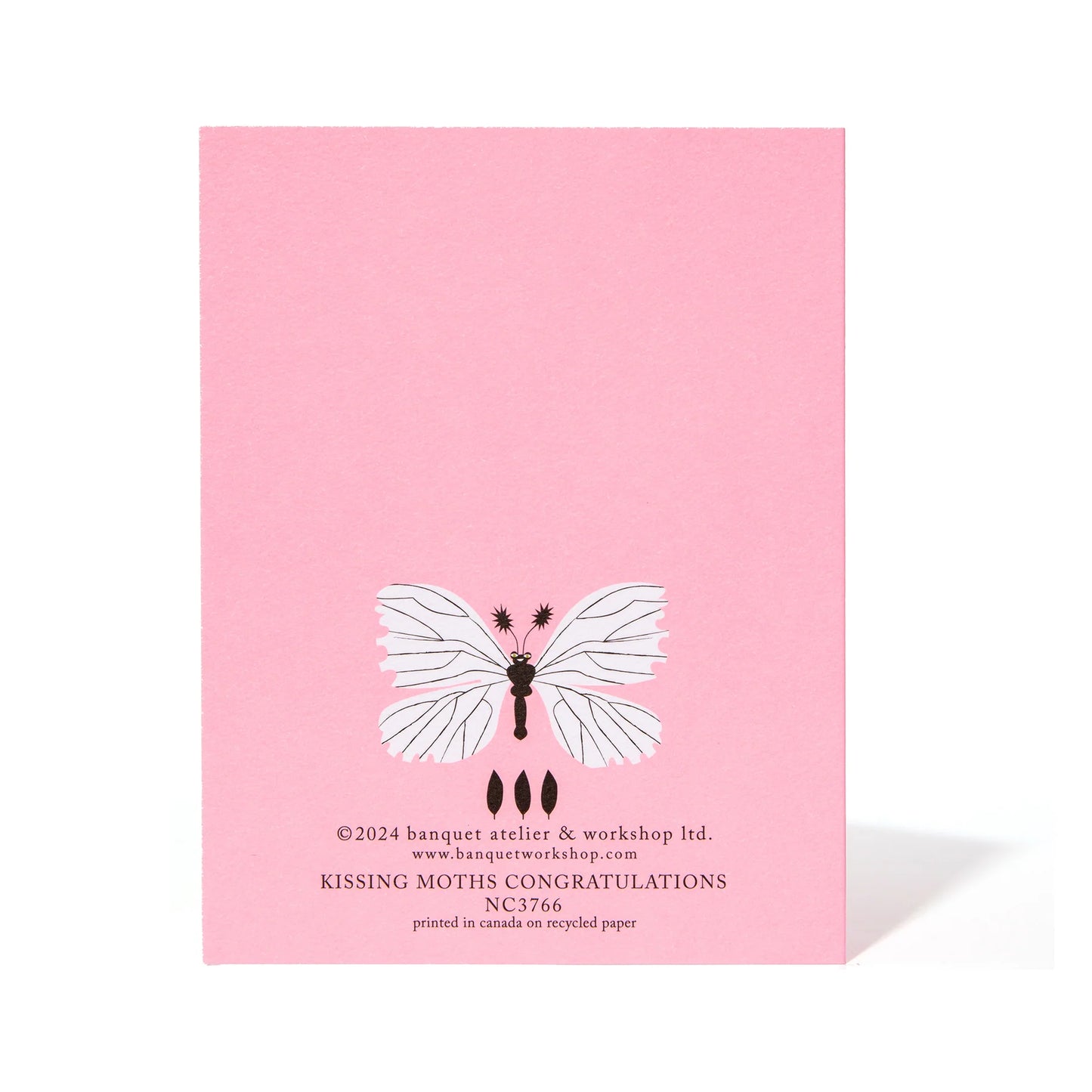 A Pair of Kissing Moths Congratulations Card