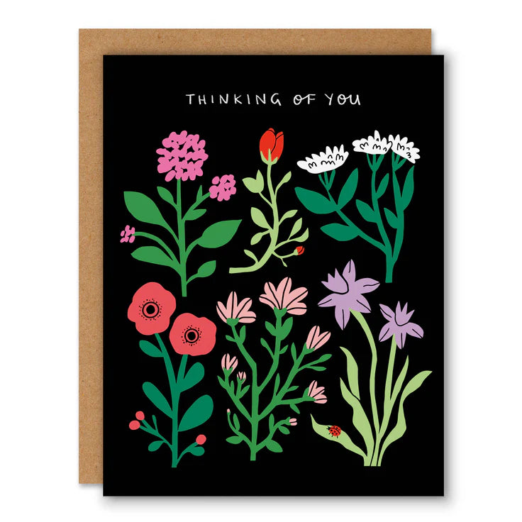 Garden Flowers - Thinking of You Sympathy Greeting Card