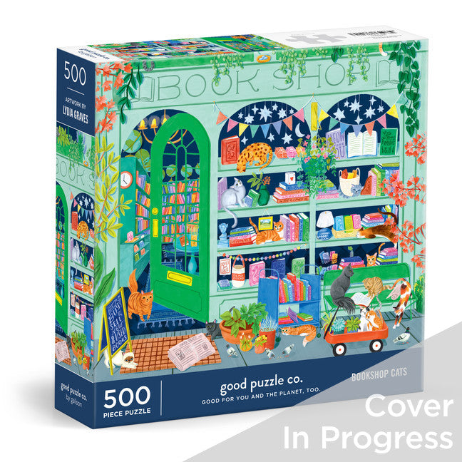 Good Puzzle Co. Bookshop Cats 500 Piece Puzzle