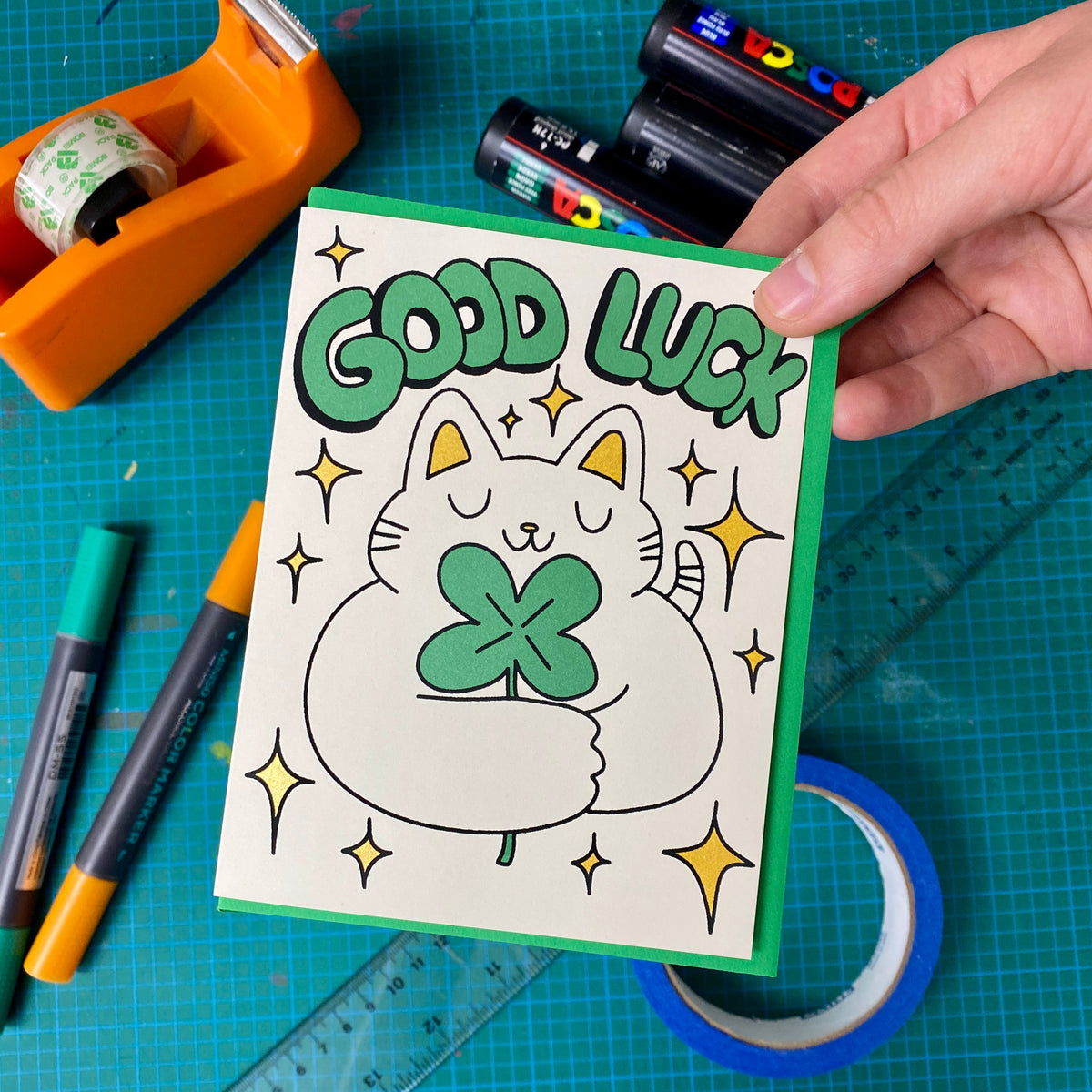 Good Luck Clover Greeting Card