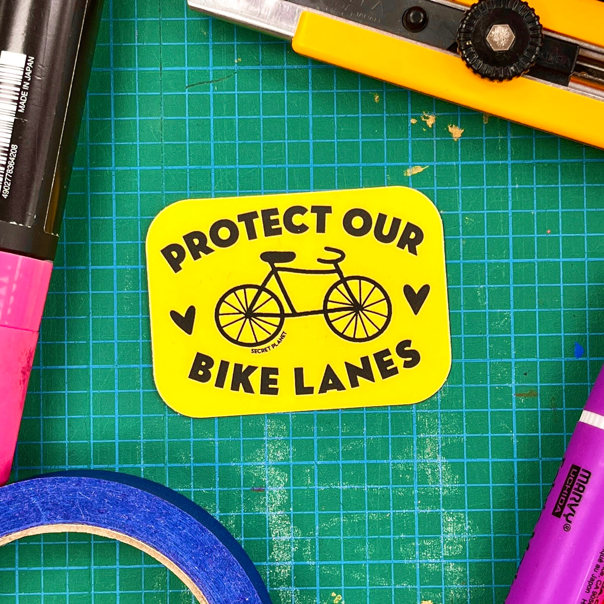 Protect Our Bike Lanes Vinyl Sticker