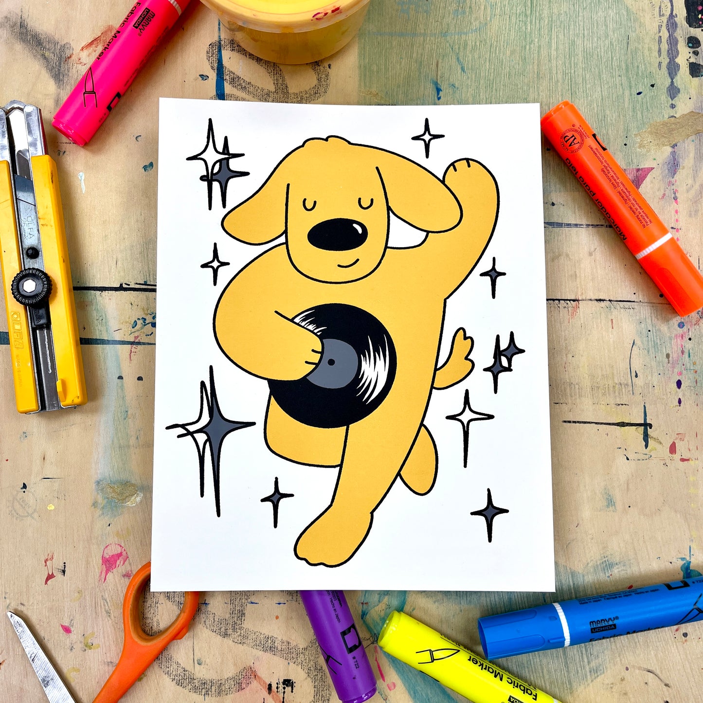 Vinyl Dog Print