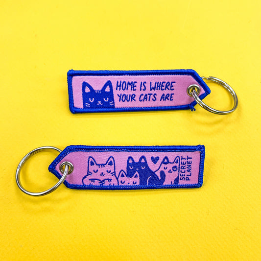 Home Is Where Your Cats Are - Pennant Keychain