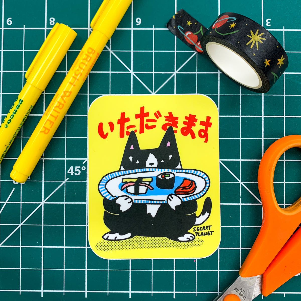 Sushi Cat Vinyl Sticker