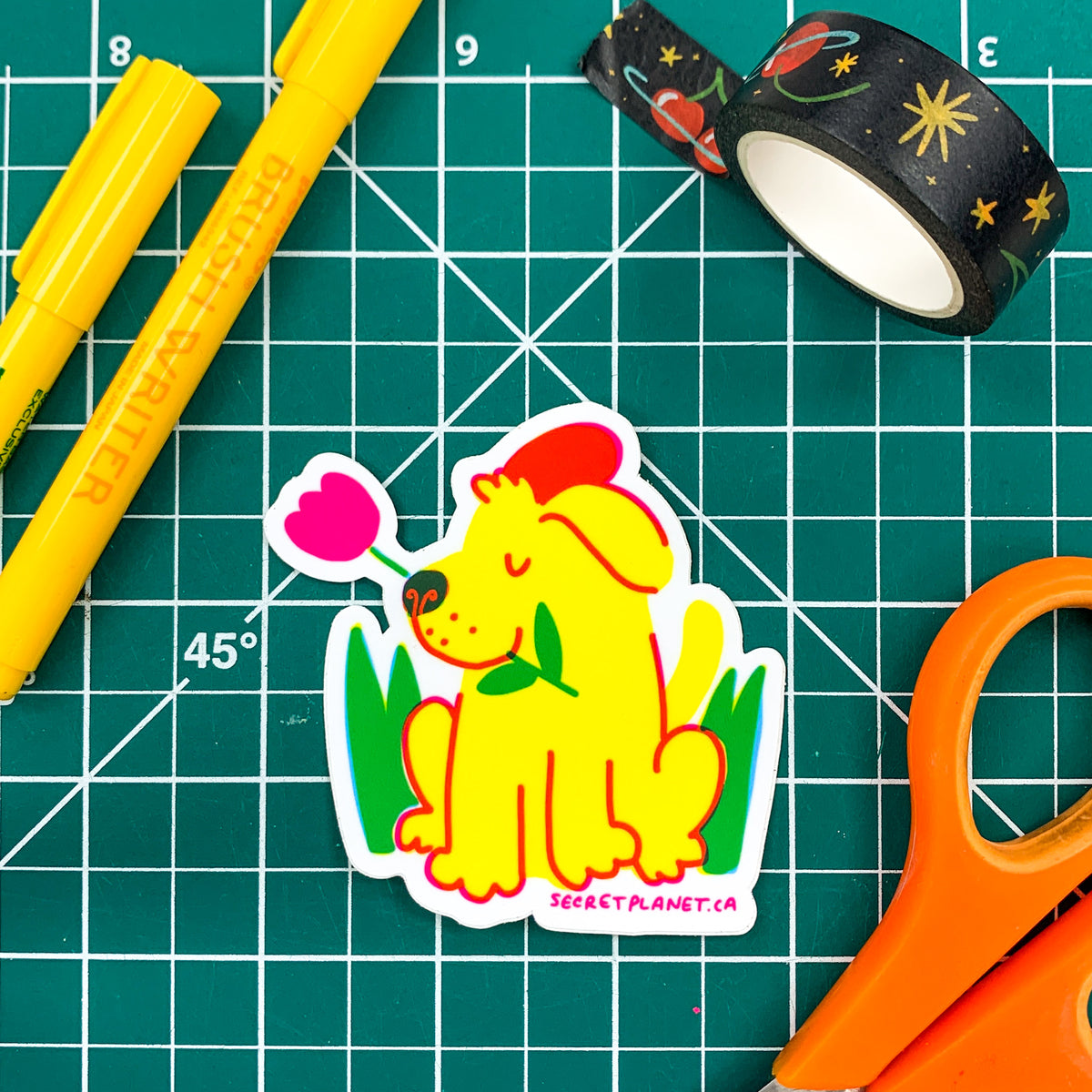 Flower Dog Sticker