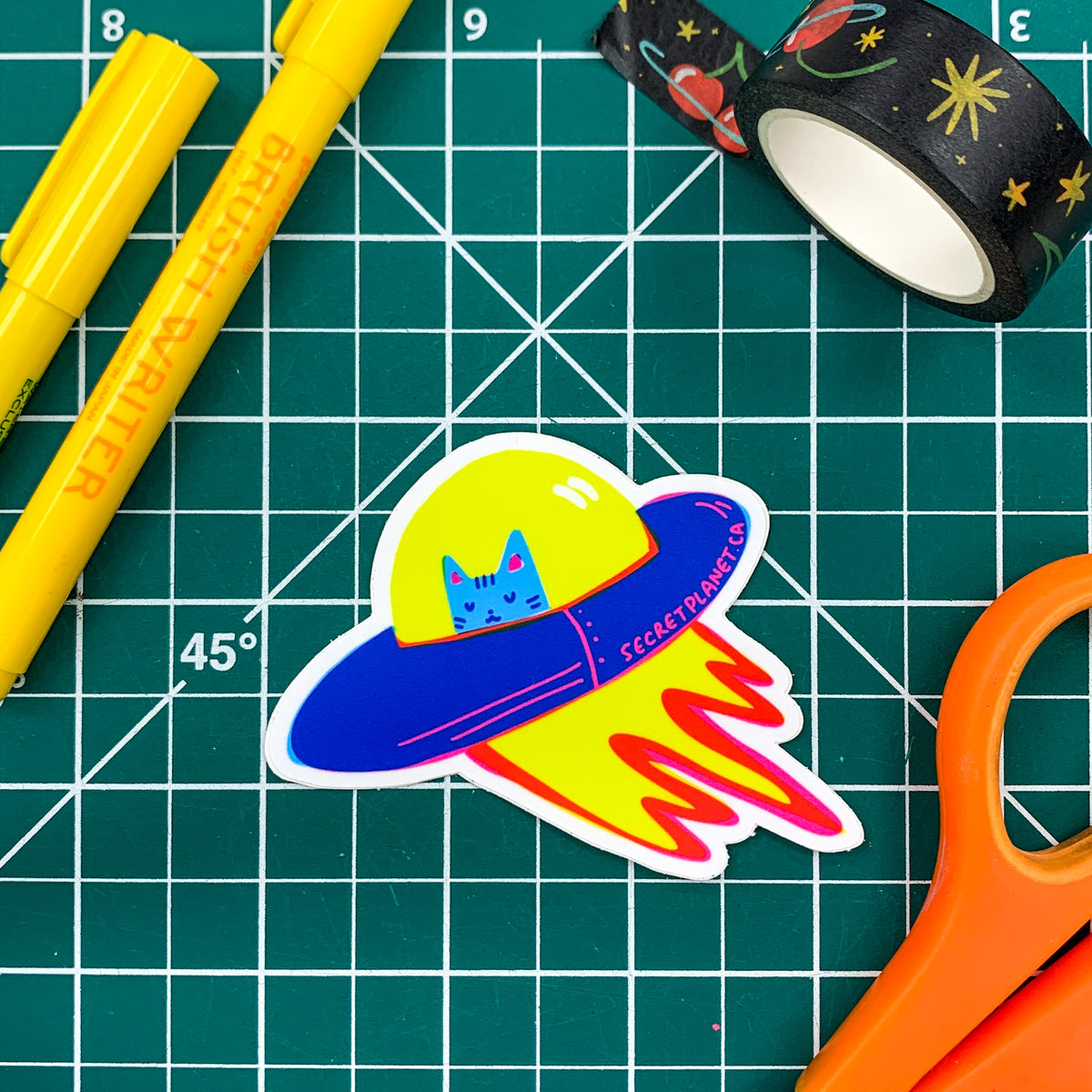 UFO Cat Sticker