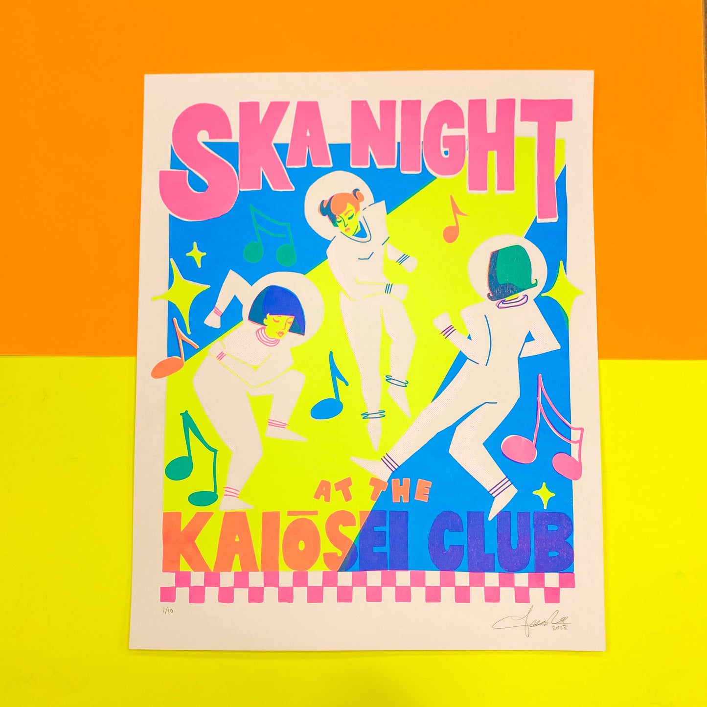 Ska Night at the Kaiosei Club NEON DREAMS Screen Printed Poster LTD ED.
