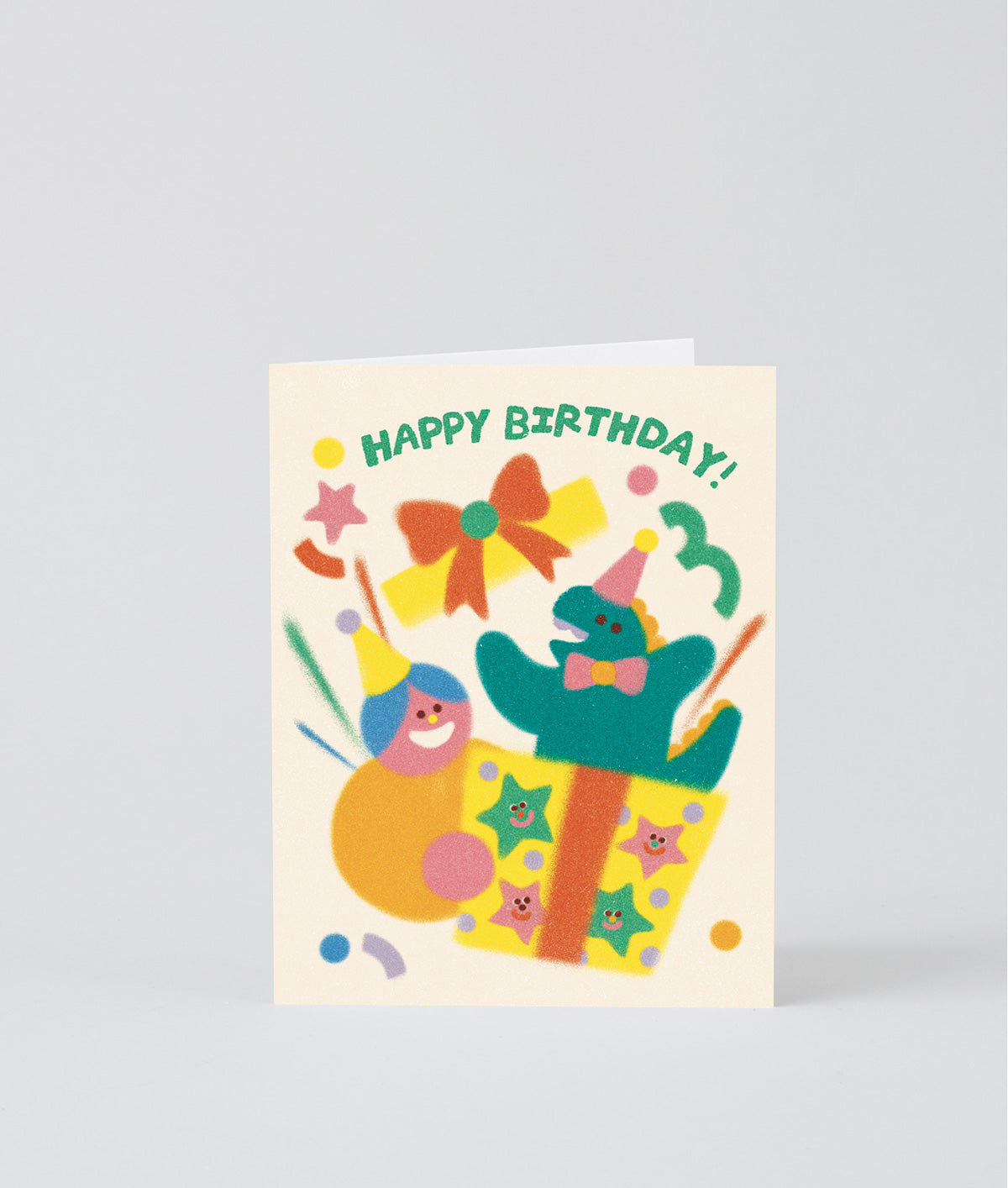 Happy Birthday Dino & Present - Greeting Card