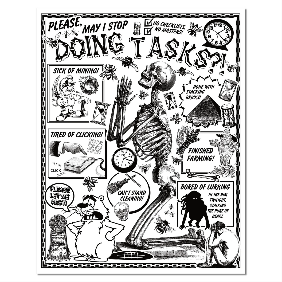Doing Tasks Risograph Print