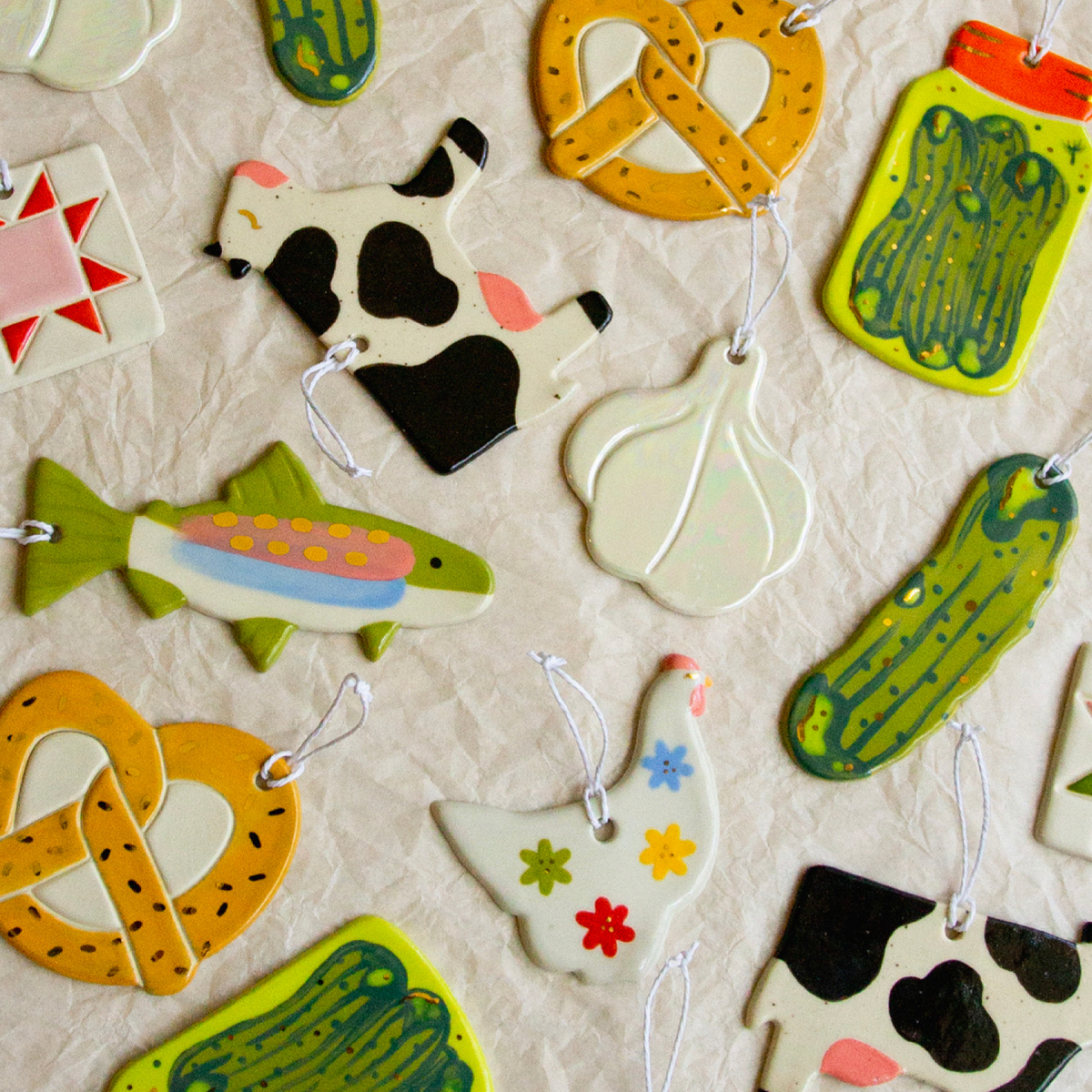 Ceramic Pickle Jar Ornament