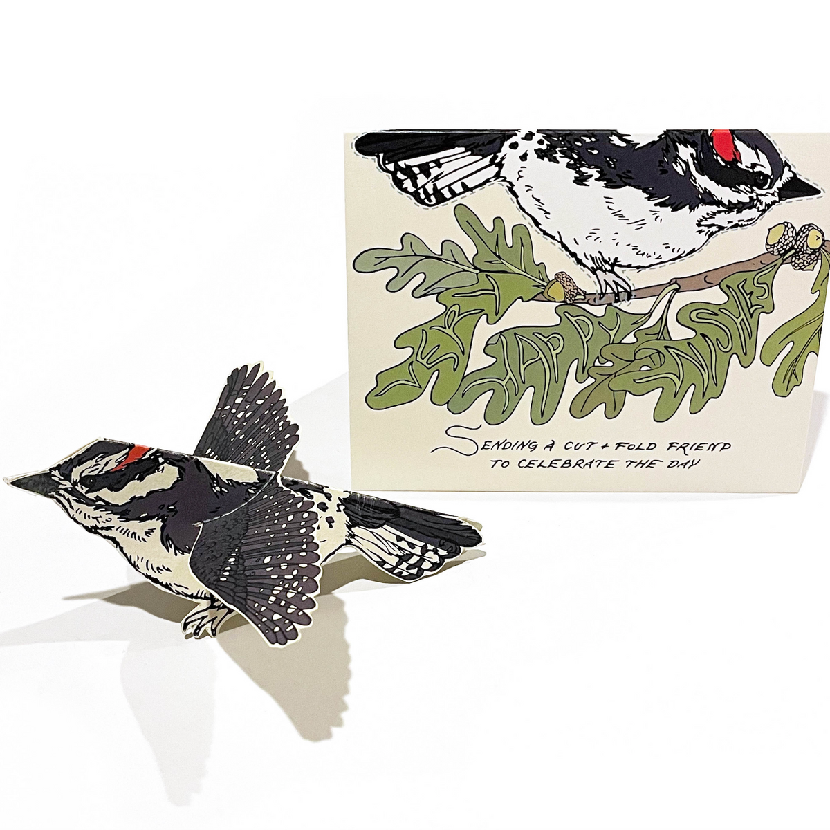 Cut and Fold Craft Card - Woodpecker