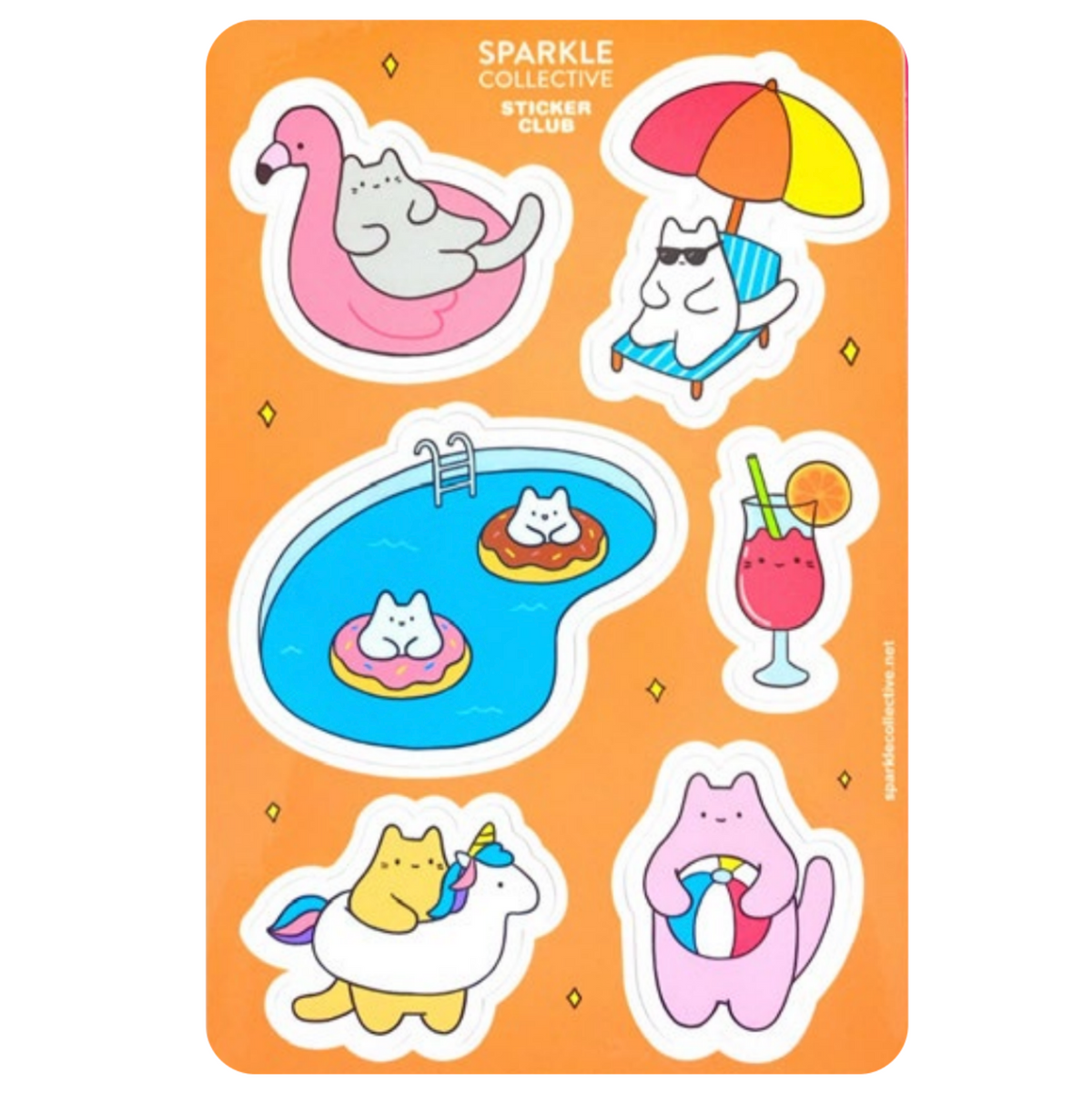 Pool Party Cats Sticker Sheet