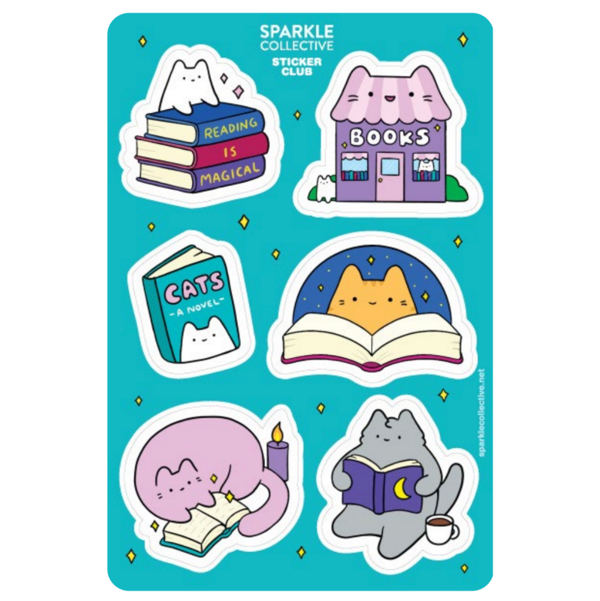 Bookshop Cats Sticker Sheet