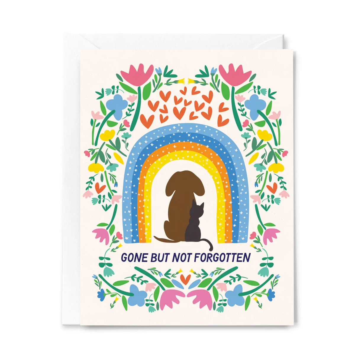 Gone But Not Forgotten Pet Sympathy Greeting Card Dog & Cat