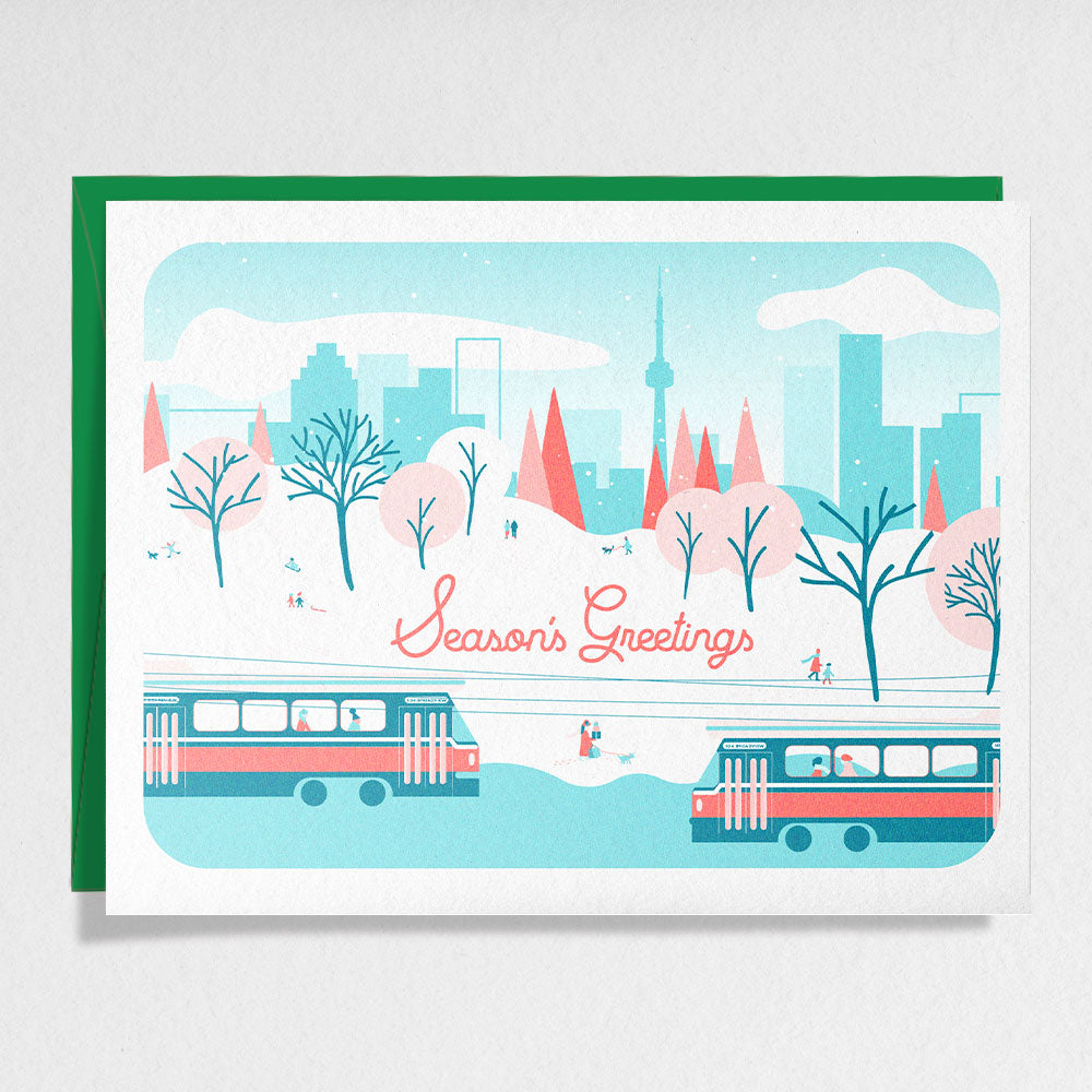 Toronto Scene Holiday Risograph Printed Card