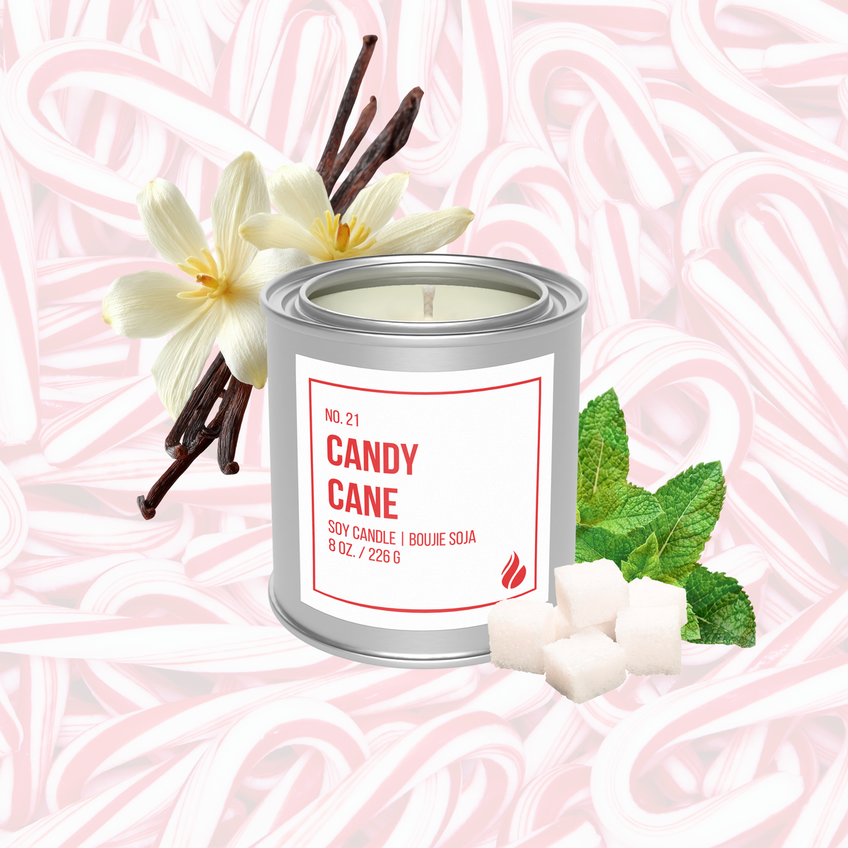 Candy Cane Soy Candle