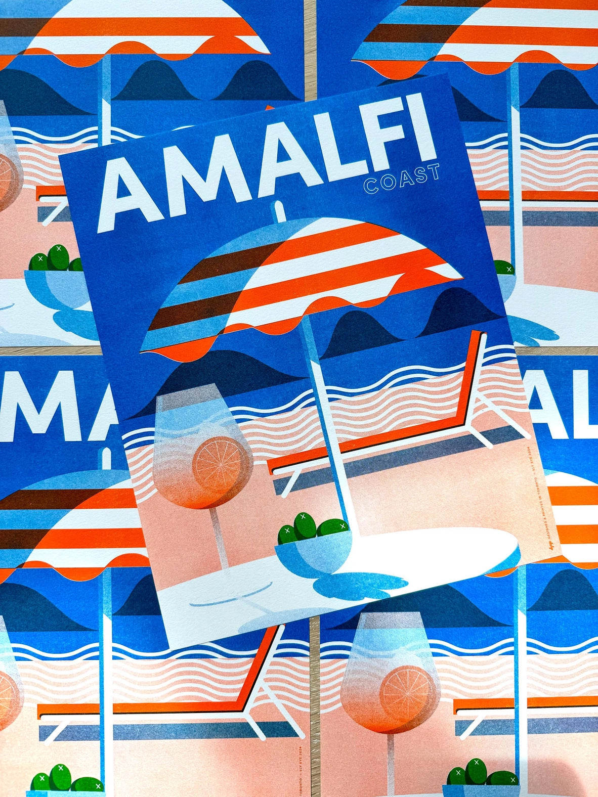 Vintage Amalfi Risograph Print