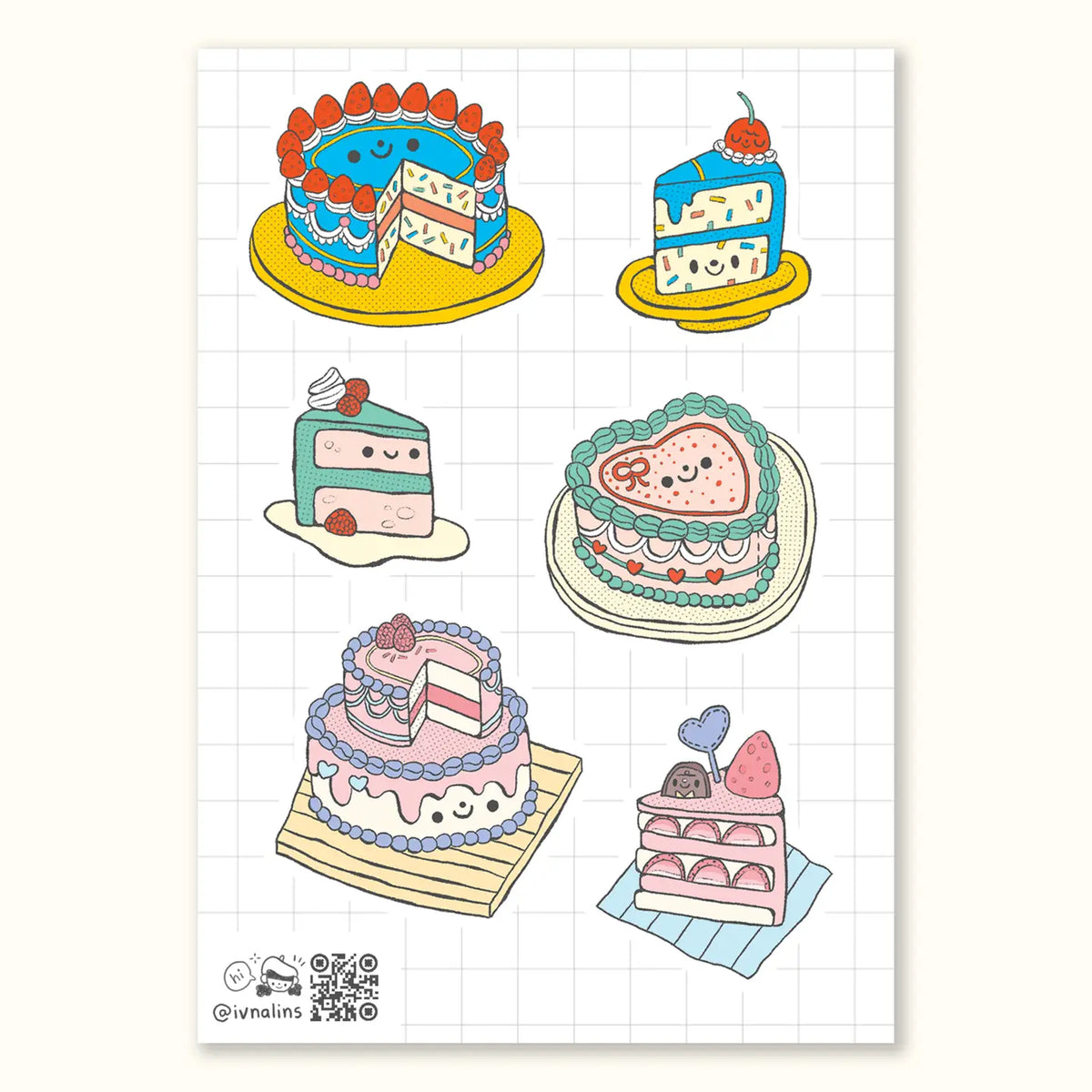 Cake Slices Sticker Sheet