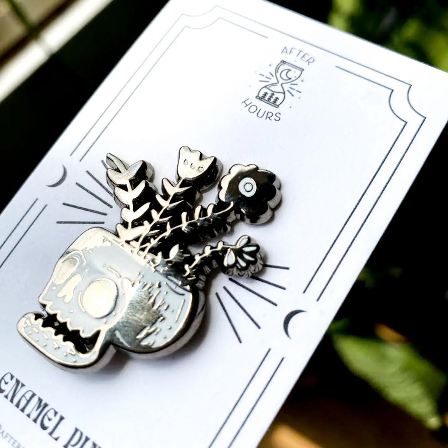 Skull Flowers Enamel Pin