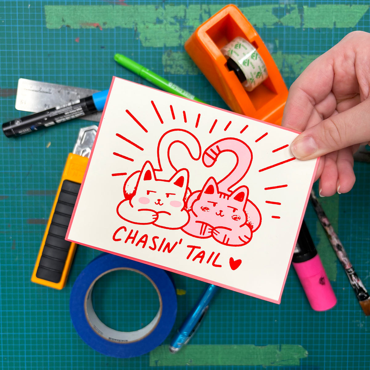 Chasin' Tail Greeting Card