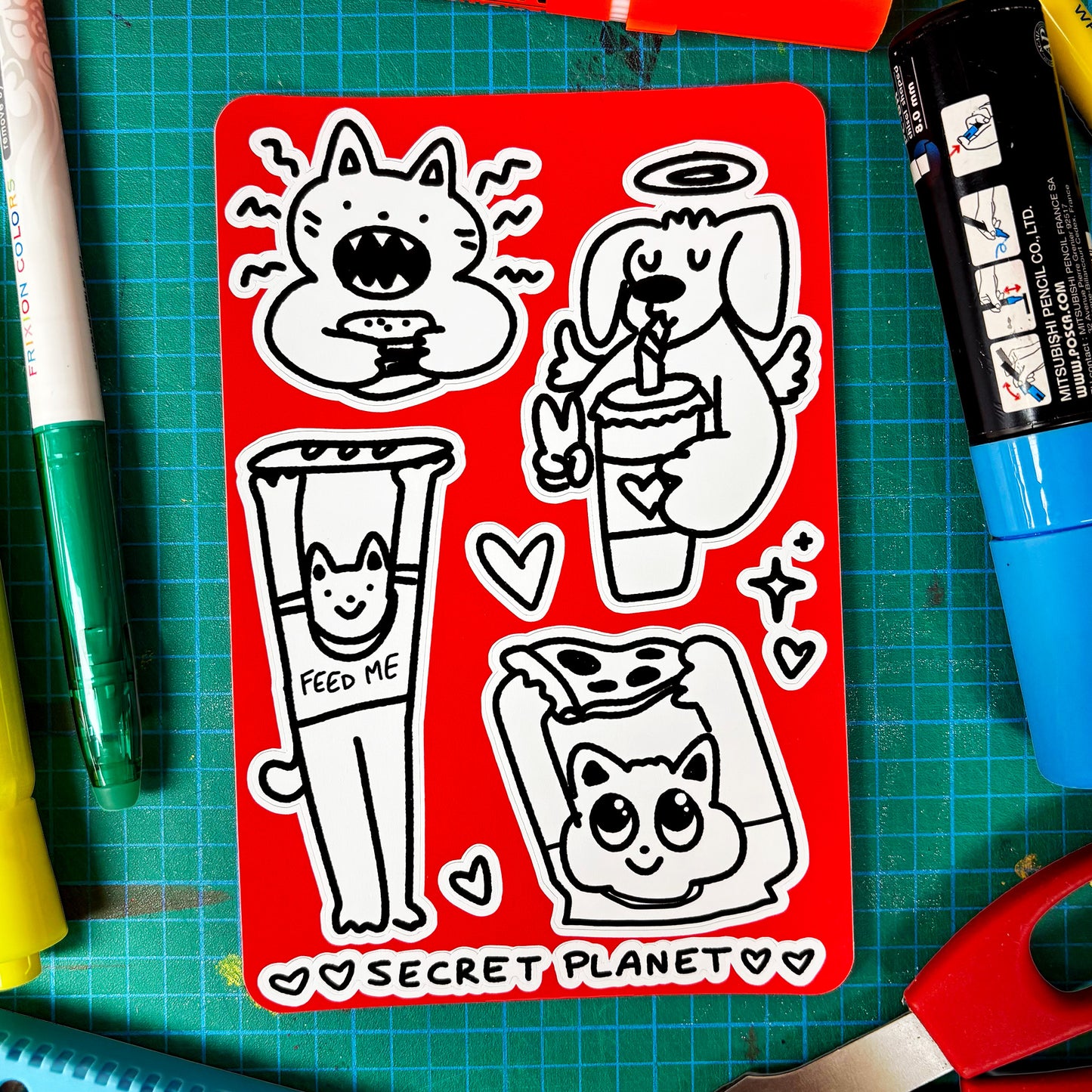 Hungry Pets Sticker Sheet