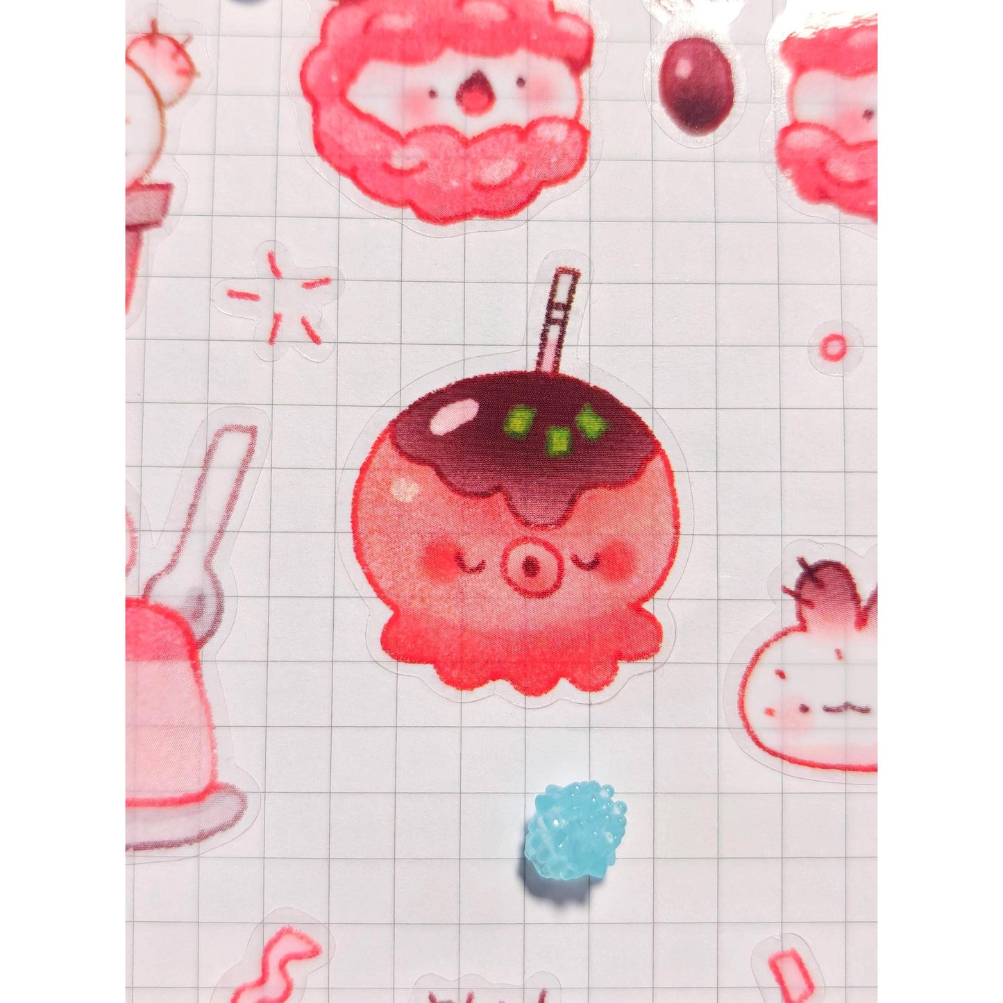 Transparent Munchie Friends Glossy Vinyl Sticker Sheet
