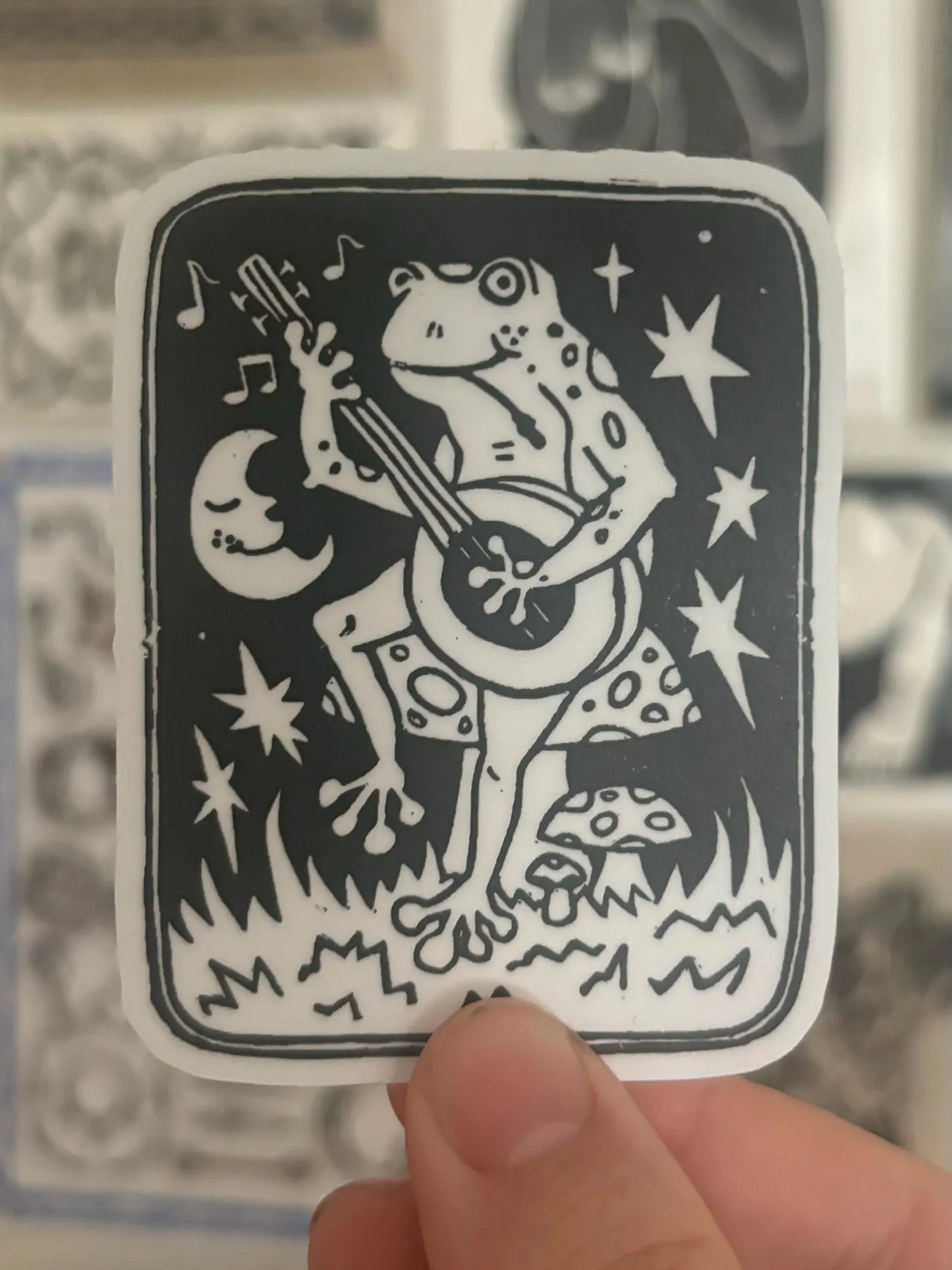Banjo Frog Sticker