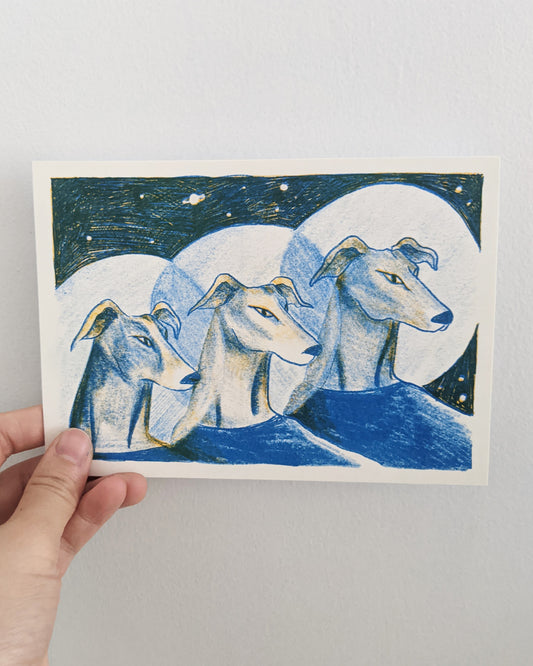 Greyhound Astronauts Postcard