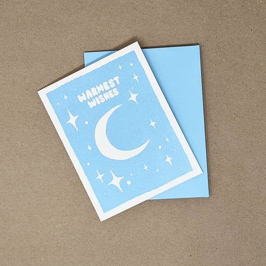Warmest Wishes Moon Holiday Card